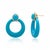 14KYl Gold Door Knocker Clip-on Earrings With Turquoise & Diamond 66.46ct Status:Published - Marketplace, Pair For Sale In New York - Image 6 of 9