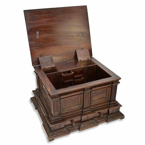 Italian Renaissance Revival Walnut Marriage Chest, Early 19th Century For Sale - Image 4 of 8