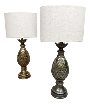 Vintage French Brass Pineapple Table Lamp, 1970s