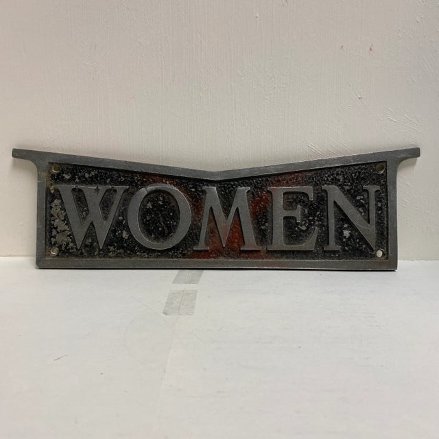 Vintage 1941 Cast Aluminum Women Door Plaque For Sale - Image 13 of 13