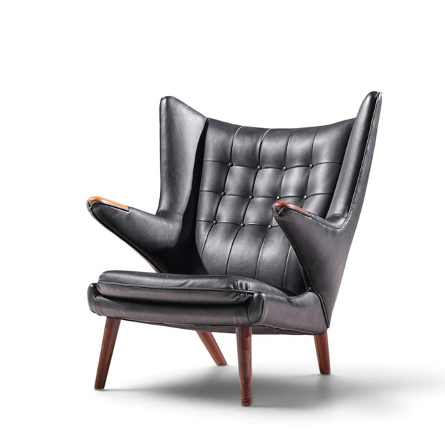 Mid-Century Modern Hans Wegner for Ap Stolen Ap19 Mid Century Papa Bear Chair For Sale - Image 3 of 9