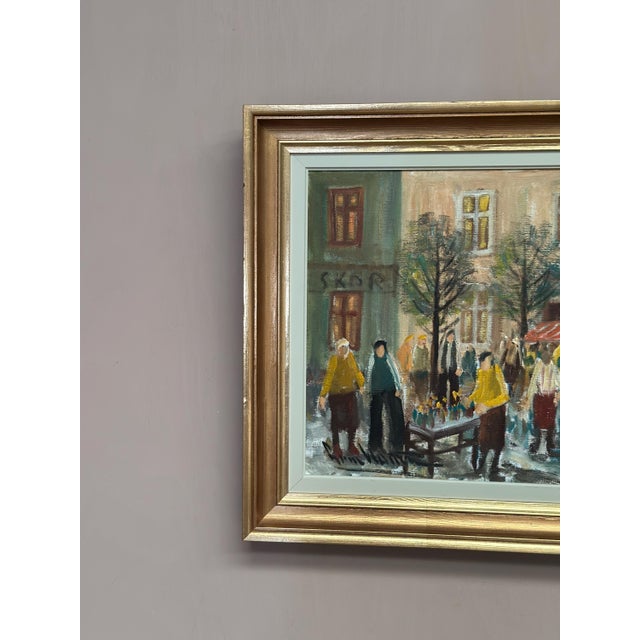Arne Wallsten, Market Scene, 1960s, Oil Painting on Canvas, Framed For Sale - Image 8 of 18