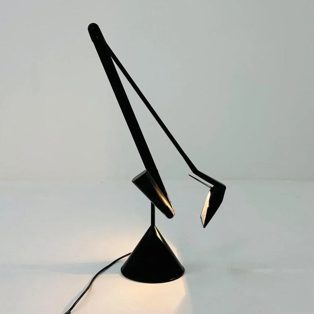 Black Aluminum Zelig Table Lamp by Walter A. Monici for Lumina, 1980s For Sale - Image 5 of 10