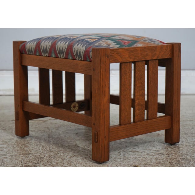 Stickley Mission Oak Morris Chair & Ottoman For Sale - Image 14 of 18