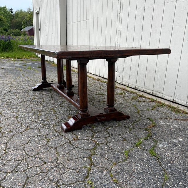 Theodore Alexander Large Refectory Trestle Dining Table Jacobean Style by Theodore Alexander For Sale - Image 4 of 9