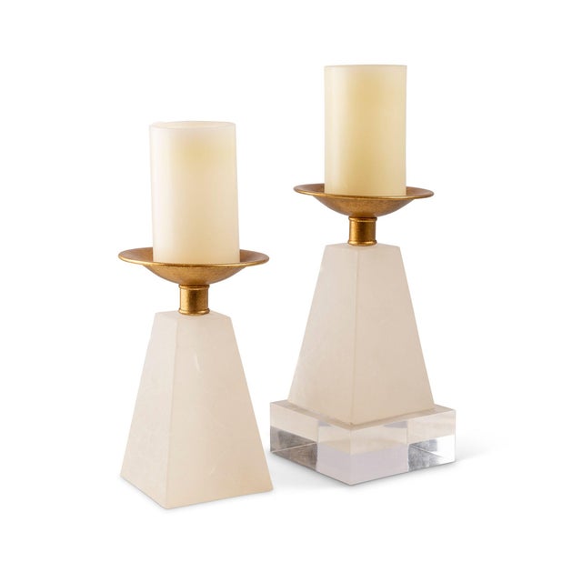 Transitional Artemis Alabaster Candle Holder, Set of 2 For Sale - Image 3 of 4