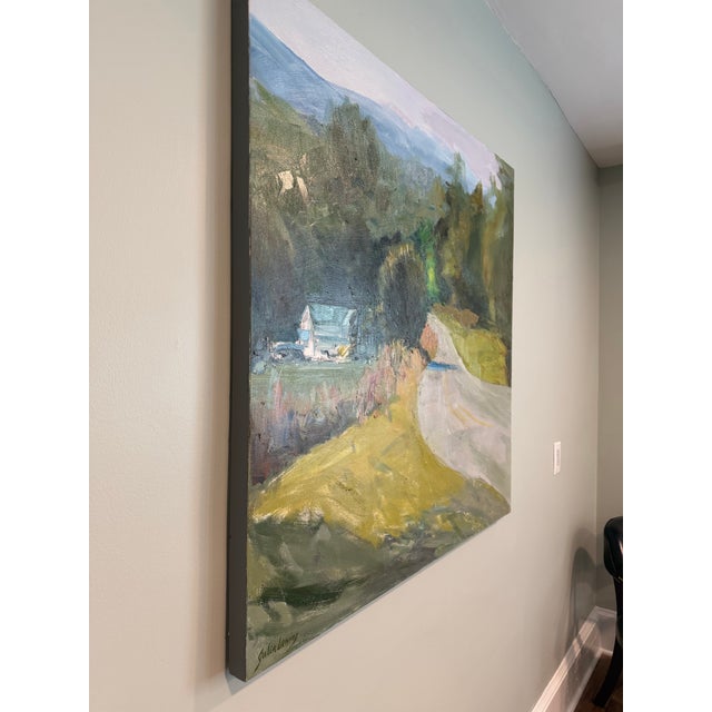 Traditional Back Road Ballad, Original Oil Painting by Julia Lawing For Sale - Image 3 of 7