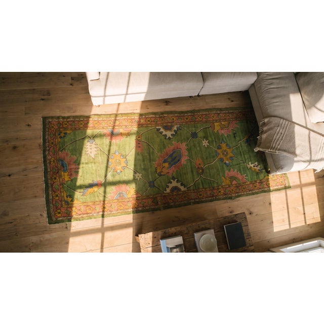 Late 19th Century Turkish Oushak Carpet ( 4'4" x 11'6" - 132 x 350 ) For Sale - Image 15 of 15