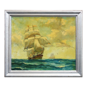 The Ship on the Ocean Oil on Board
