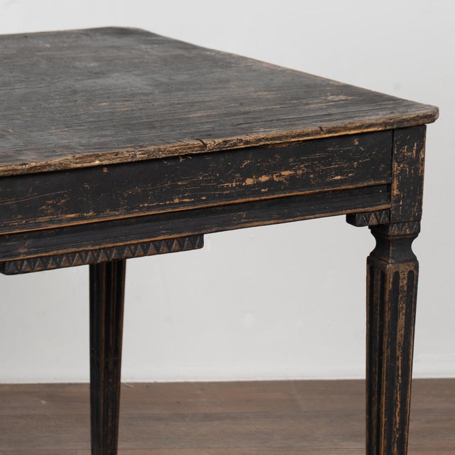 19th Century Swedish Black Painted Pine Side Table For Sale - Image 16 of 18