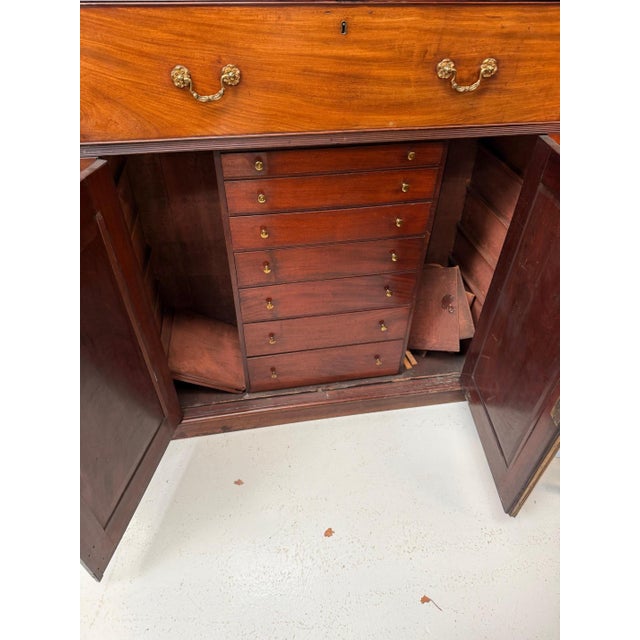 Antique Mahogany Bookcase with Secretaire For Sale - Image 5 of 10