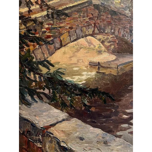 Roger Paul Froidevaux, Back View of Notre-Dame, 1936, Canvas Painting For Sale - Image 6 of 13