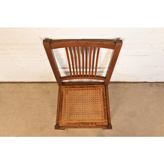 Early 20th Century Gustav Stickley Antique Mission Oak Arts & Crafts Spindle Side Chair or Dining Chair, Circa 1900 For Sale - Image 5 of 11