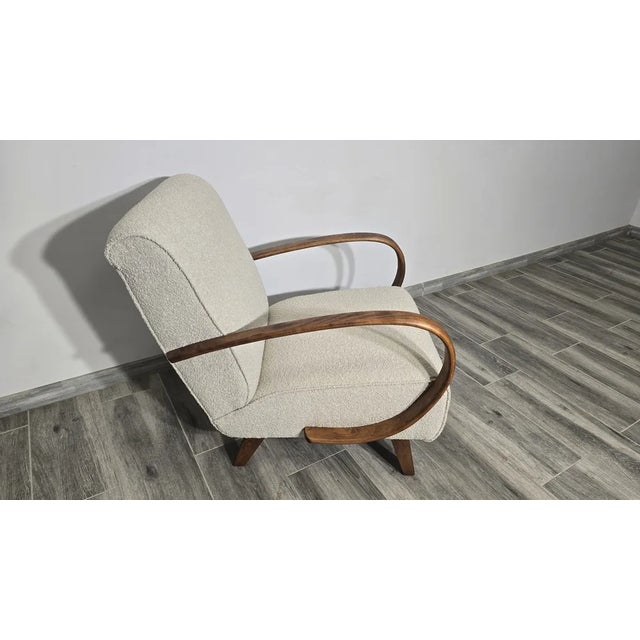 Art Deco Lounge Chair by Jindrich Halabala, 1940s, in Restored conditions. Designed 1920 to 1949 I have official proof of...