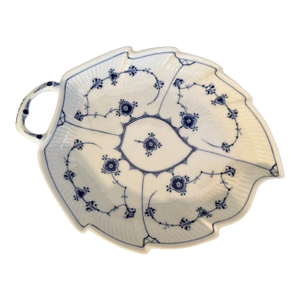 Vintage Royal Copenhagen Blue Fluted Plain 10” Leaf Dish