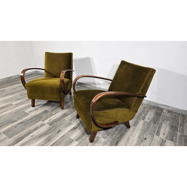 Vintage Armchairs from Jindrich Halabala, 1940s, Set of 2 For Sale - Image 4 of 12