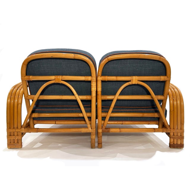 Restored, Vintage Two-Seater Rattan Settee, 1950s For Sale In West Palm - Image 6 of 9