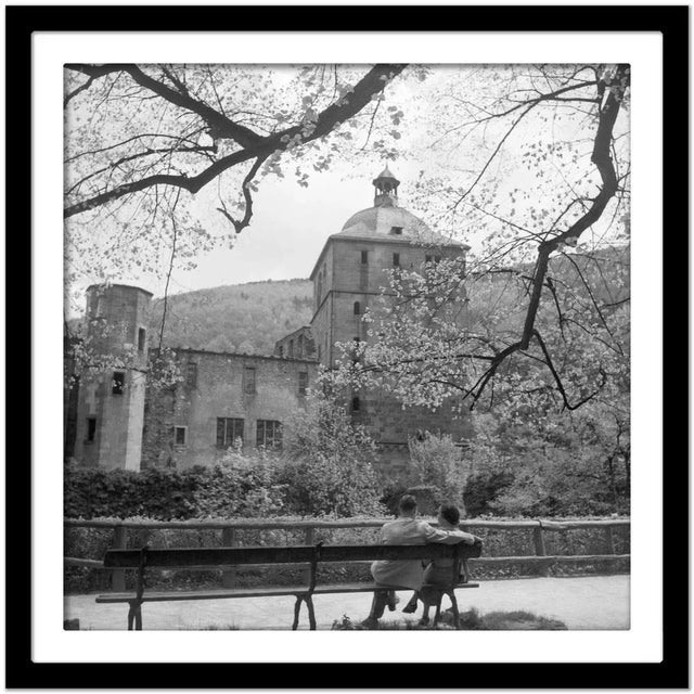 Couple on a Bench Front of Heidelberg Castle, Germany 1936, Printed 2021 For Sale - Image 4 of 5