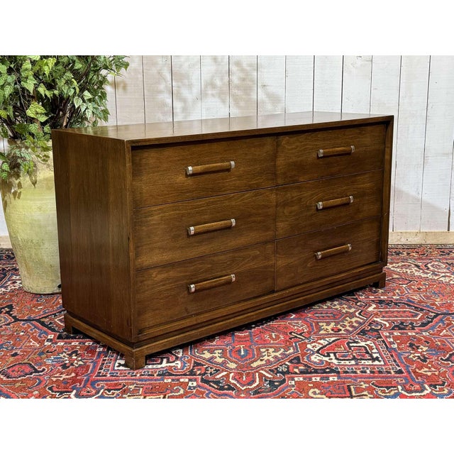 Art Deco Style Chest of Drawers in Walnut and Oak, 1950s For Sale - Image 16 of 18
