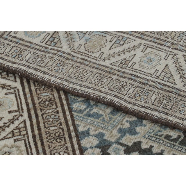 Textile Antique Persian Malayer Rug in Blue, Beige and Cream Geometric Pattern - Rug & Kilim For Sale - Image 7 of 7