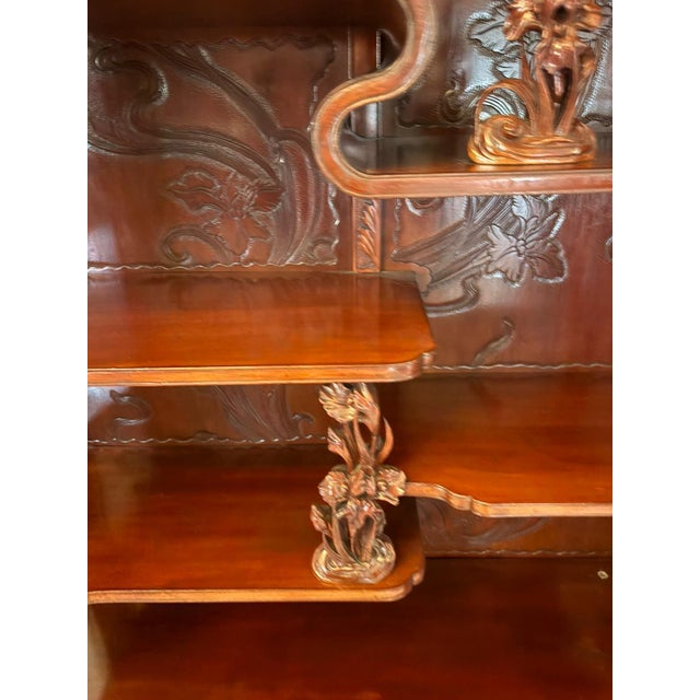 Wood Antique Japanese Red Lacquer Hardwood Display Cabinet, 1860 For Sale - Image 7 of 18