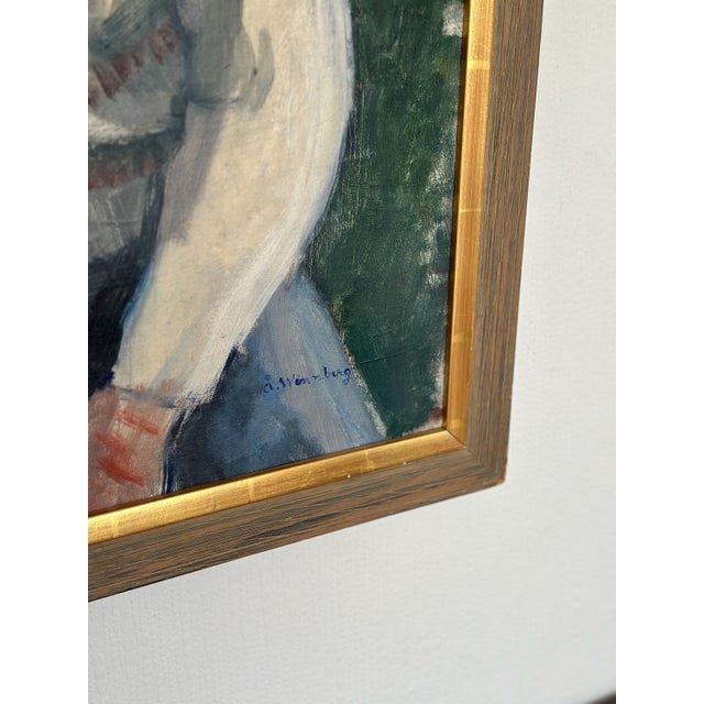 Original Mid Century Swedish Oil on Canvas – “Portrait of a Man” by Åke Winnberg – Signed – Vintage & Framed – 68 × 59.5...