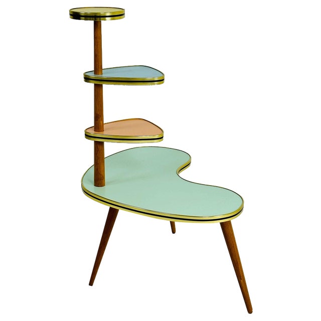 Large German Colorful Plant Stand, 1950s For Sale