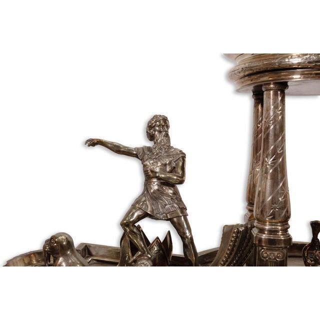 Metal Meriden Britannia Co Ornamental Silver Plate Centerpiece Candle Holder For Sale - Image 7 of 10
