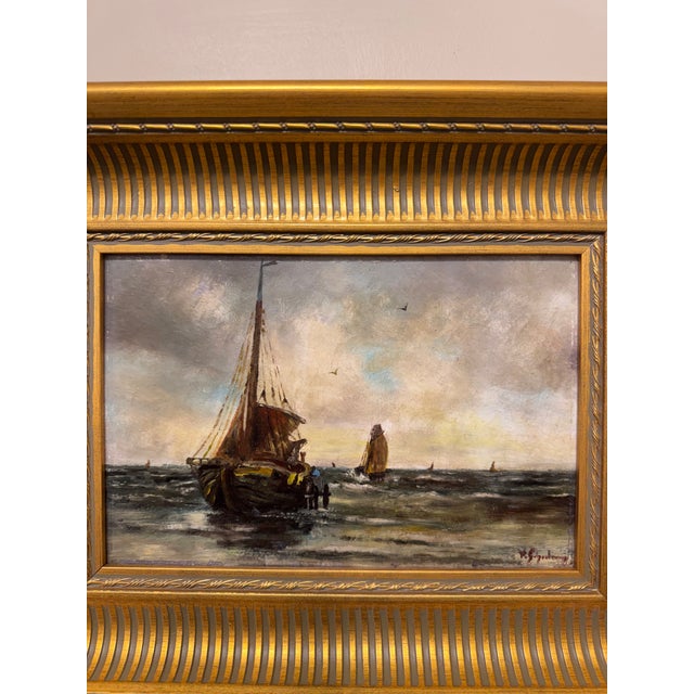 Early 20th Century English Oil on Canvas Sailing Boats For Sale - Image 5 of 10