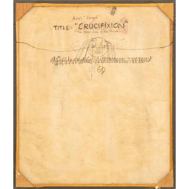 Walter Gaudnek "Alice's Sun God" Oil on Canvas, 1969 For Sale - Image 9 of 10
