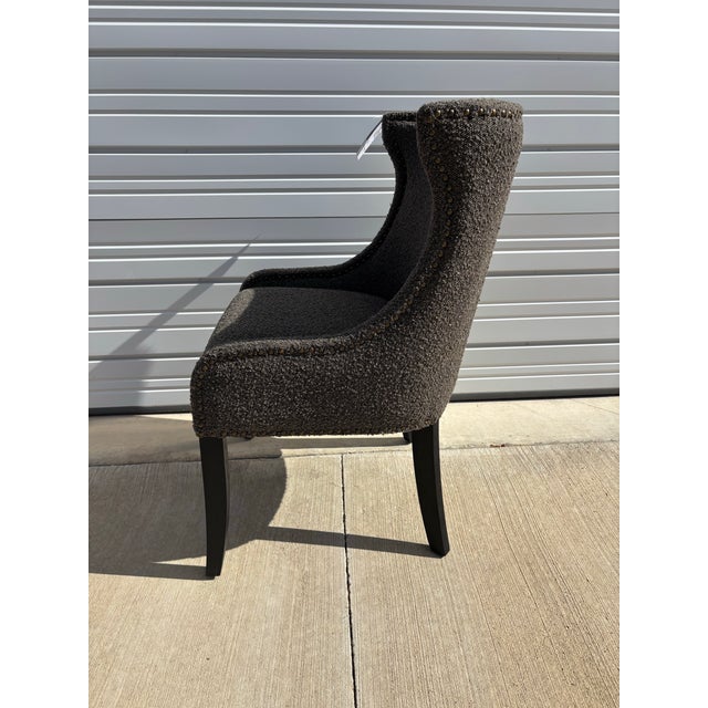 2020s Set of Six Bellevue Modern Charcoal Gray Chairs, Alder & Tweed For Sale - Image 5 of 7