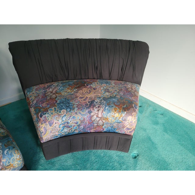 Art Deco 1980s Postmodern Curved 3-Piece Sectional – Sculptural Form – Preview / Directional Style With Milo Baughman Influence For Sale - Image 3 of 6