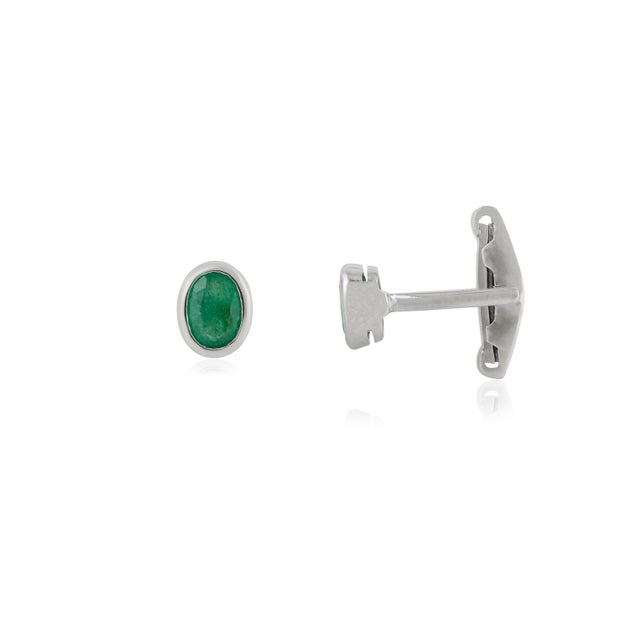 Not Yet Made - Made To Order 2.5 CTW Oval Emerald Statement Cufflinks for Affordable Gifting- A Pair For Sale - Image 5 of 12