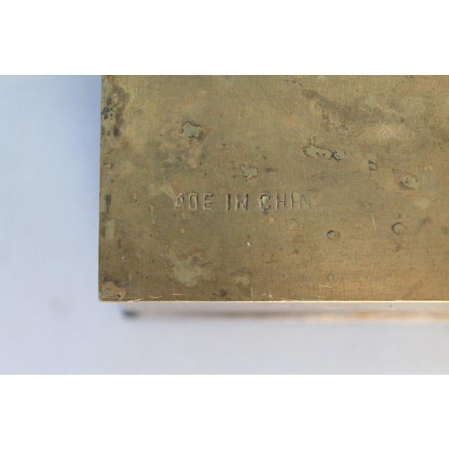 Vintage Etched Brass Chinese Trinket Box W/ Dragon Motif For Sale - Image 11 of 11