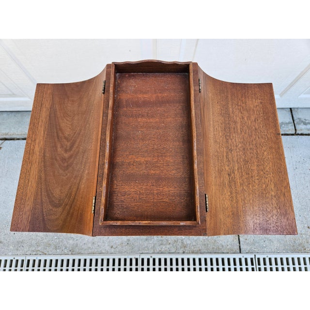 Early 20th Century Mahogany Tea Poy Flip Top Side Table With Interior Storage For Sale - Image 5 of 15