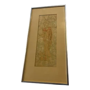 1990s Vintage Batik by Woodstock New York Artist Sonja Huppert of Woman’s Figure, Framed