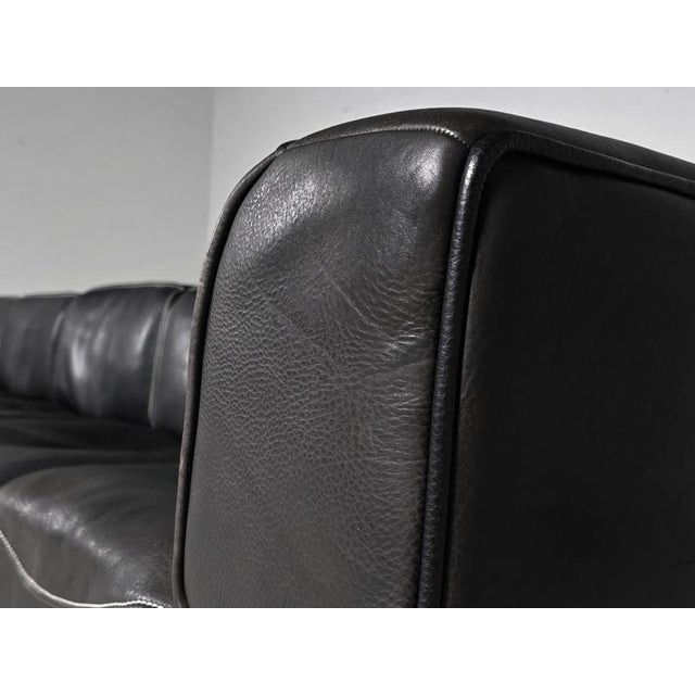 DS-15 Modular Sofa in Black Buffalo Leather from De Sede, 1970s For Sale - Image 6 of 10
