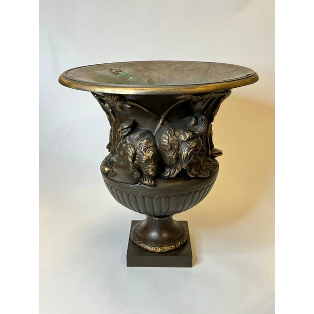 Large 19th Century French Bronze Borghese Vase Cast by Barbedienne For Sale - Image 10 of 12