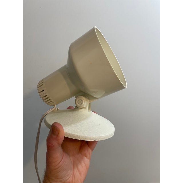 Mid-Century Modern 1970s Iconic Pair of General Electric PLK-1 Spot Lamps | Space Age Minimalist Lighting | Cream Eyeball Lights For Sale - Image 3 of 10