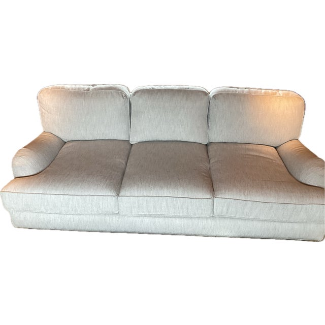 Restoration Hardware Roll Arm Sofa Mist Linen Chairish