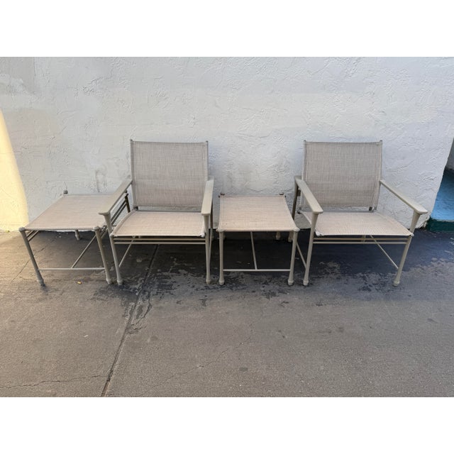 Art Nouveau Giati Designs Aprio Collection Outdoor Chairs + Ottomans, Set of Four For Sale - Image 3 of 12