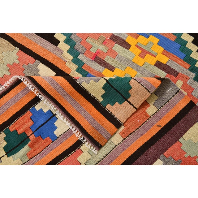 Cotton Kilim Runner Rug For Sale - Image 10 of 12