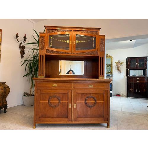 Art Nouveau Hutch Buffet with Display, 1920s For Sale - Image 9 of 14