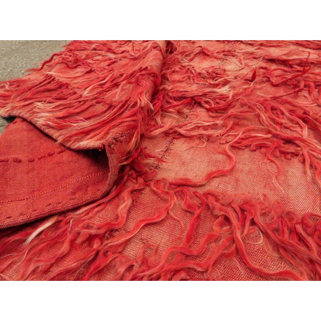 Galerie Shabab Collection Mid-20th Century Shaggy Turkish Rug With a Red Tribal Design For Sale - Image 10 of 10