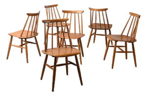 Mid-Century Modern Dining Chairs by Ilmari Tapiovaara, Set of 6