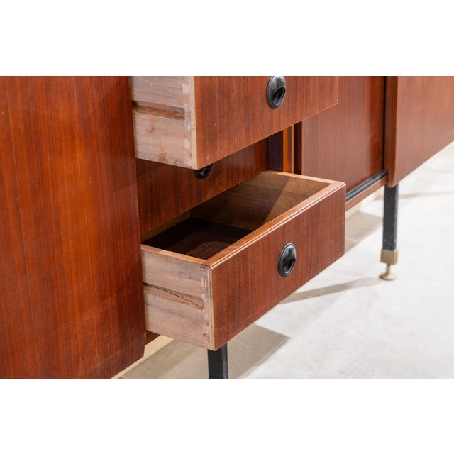 Italian Teak 4-Section Bookcase,1950s For Sale - Image 12 of 17