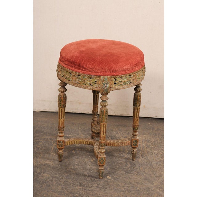 19th Century Carved French Neoclassic Stool For Sale - Image 11 of 12