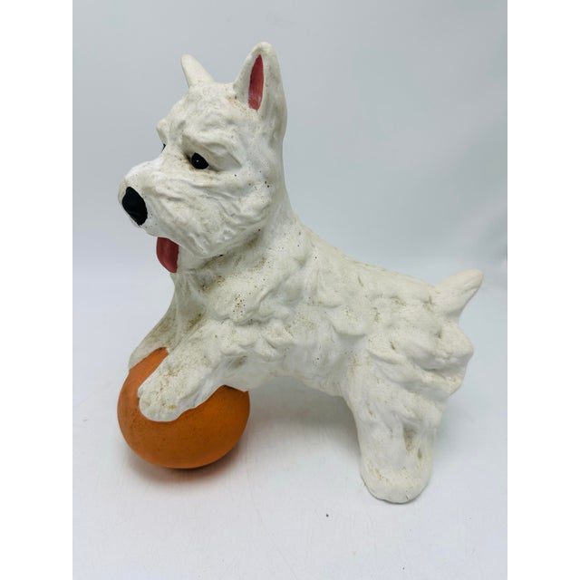 Folk Art Vintage Hand Made Chalkwear Dog For Sale - Image 3 of 6