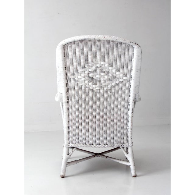 Antique White Wicker Porch Chair For Sale - Image 4 of 18