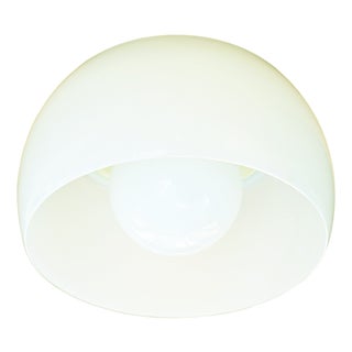 Opaline Glass and Brass Omega Ceiling Lamp by Vico Magistretti for Artemide, 1960s For Sale